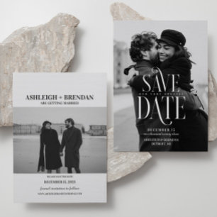 Einfache elegante Typografie Foto Save The Date