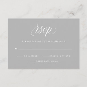 Einfache Elegante Typografie Grau UAWG RSVP Karte