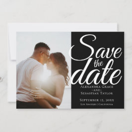 Einfache elegante Typografie-Hochzeit speichert da Save The Date