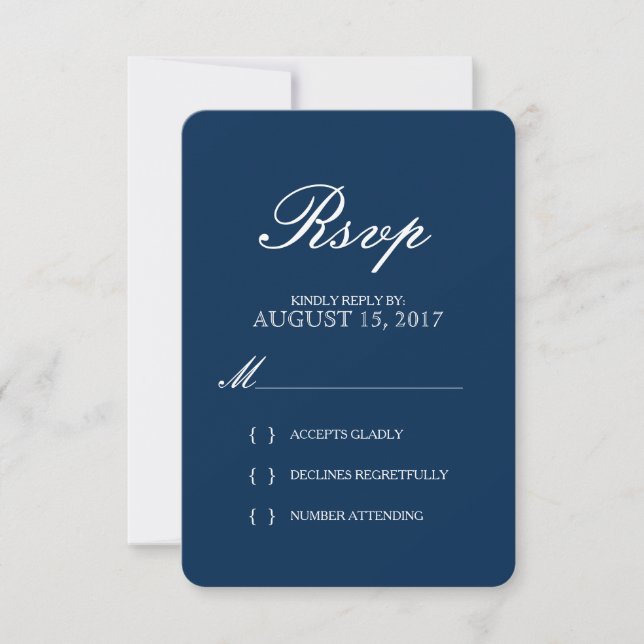 Einfache elegante Typografie-Hochzeitskarte RSVP (Vorderseite)