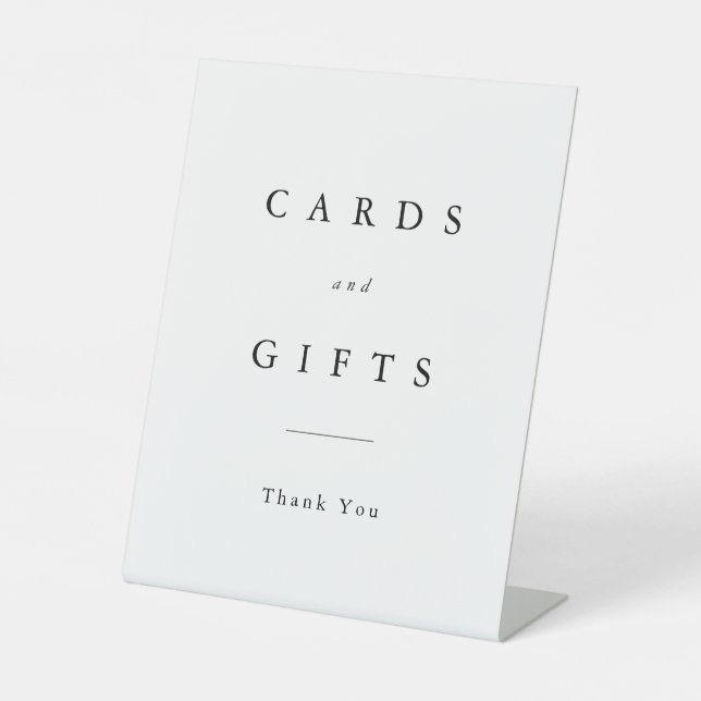 Einfache elegante Typografie Hochzeitskarten und G Sockelschild (Vorderseite)