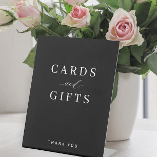 Einfache elegante Typografie-Karten und Geschenke  Sockelschild