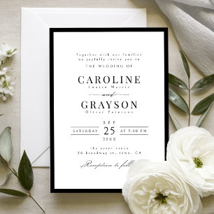 Einfache elegante Typografie klassische Hochzeit Einladung