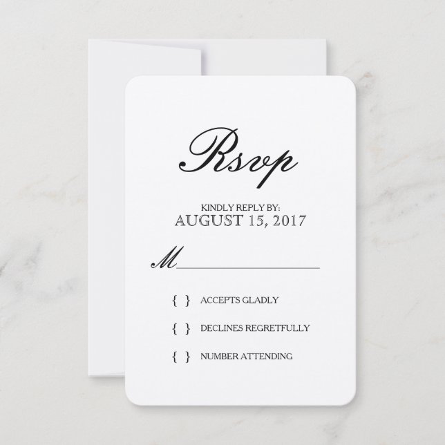 Einfache elegante Typografie Kraft Papier RSVP Kar (Vorderseite)