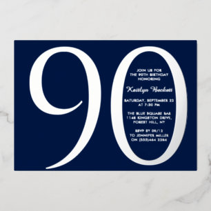 Einfache Elegante Typografie Meilenstein Geburtsta Folieneinladung