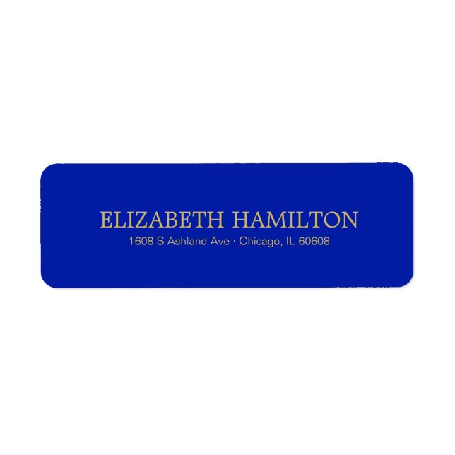Einfache elegante Typografie Royal Blue Address La (Vorne)