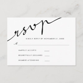 Einfache, elegante UAWG-Kalligrafie-Script-Hochzei RSVP Karte