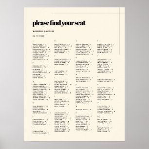 Einfache elegante und schicke Alphabetische Sitzka Poster