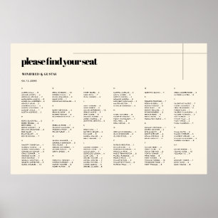 Einfache elegante und schicke Alphabetische Sitzka Poster