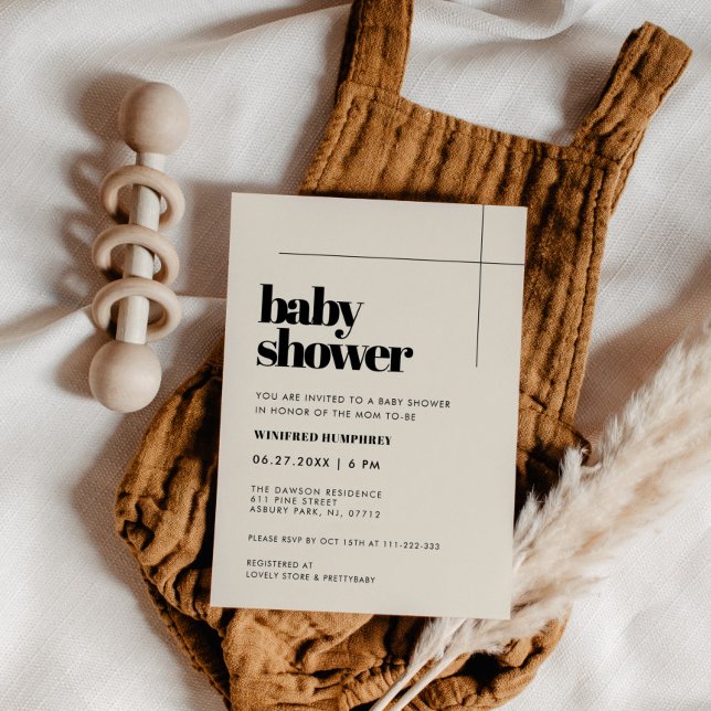 Einfache elegante und schicke Babydusche Einladung (Von Creator hochgeladen)