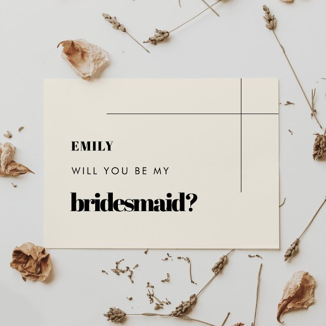 Einfache elegante und schicke Bridesmaid-Vorschlag Einladung (Von Creator hochgeladen)