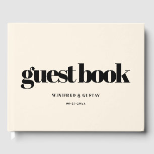 Einfache, elegante und schicke Creme-Hochzeit Gästebuch
