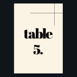 Einfache, elegante und schicke Creme-Hochzeit Tischnummer<br><div class="desc">Minimalistisch und doch auffällig: adoptier dieses leicht Retro-typografische Design für dein Hochzeitsgeschirr mit eleganter Cremefarbe. Vollständig anpassbarer Text,  Farben und Hintergrund.</div>