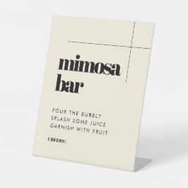 Einfache, elegante und schicke Hochzeit Mimosa Bar Sockelschild