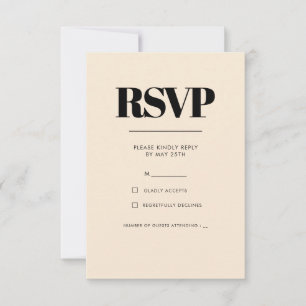 Einfache, elegante und schicke Hochzeit RSVP Karte