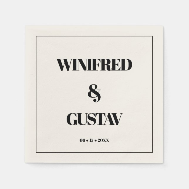 Einfache, elegante und schicke Hochzeit Serviette (Vorderseite)