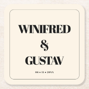 Einfache, elegante und schicke Hochzeitscreme Rechteckiger Pappuntersetzer