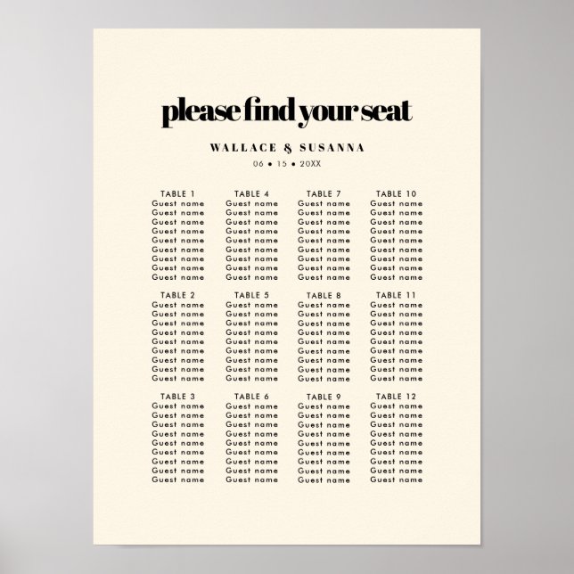 Einfache elegante und schicke Hochzeitskarte Poster (Vorne)