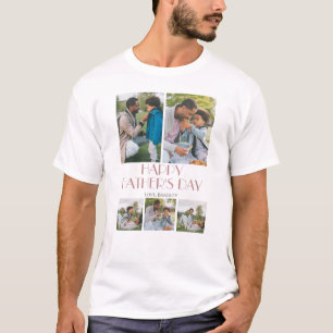 Einfache elegante Väter Day Sweet Foto Collage T-Shirt