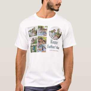 Einfache elegante Väter Day Sweet Foto Collage T-Shirt