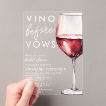 Einfache Elegante Vino vor Vows Brautparty
