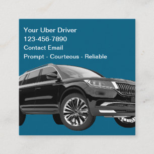Einfache elegante Visitenkarten für Uber-Fahrer un Quadratische Visitenkarte
