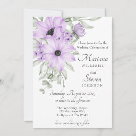 Einfache Elegante Wasserfarbe Lila Blumenladen Einladung