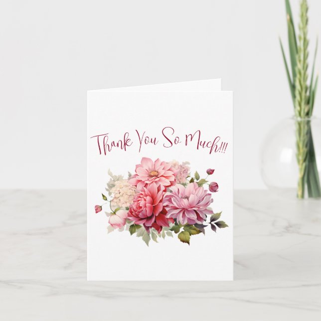 Einfache Elegante Wasserfarben Dankeskarte (Vorderseite)