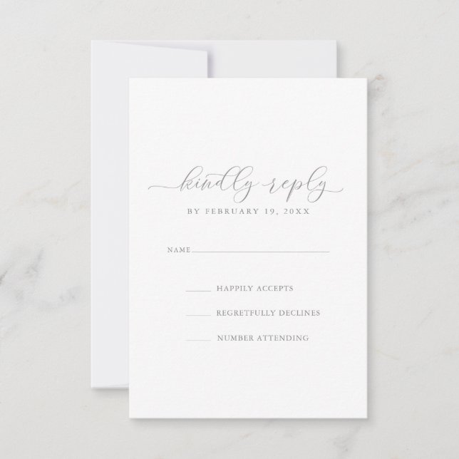 Einfache Elegante Wedding RSVP Karte (Vorderseite)