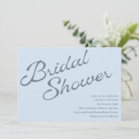 Einfache elegante weiche blaue Schrift Brautparty