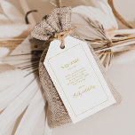 Einfache Elegante Weihnachten | Begrüßung Geschenkanhänger<br><div class="desc">Diese schlichten, eleganten Weihnachten | Weiße Begrüßungsgeschenke sind perfekt für Ihre minimalistische moderne Winterhochzeit. Die klassische Luxus-Kalligraphie aus Gold, die traditionelle weiße Kalligraphie, die alle von einem minimalen Rahmen gesäumt sind, vervollständigt das bunte Ambiente, das Sie suchen. Sie können mit Ihren eigenen Fotos oder Grafiken personalisieren oder sie behalten, wie...</div>