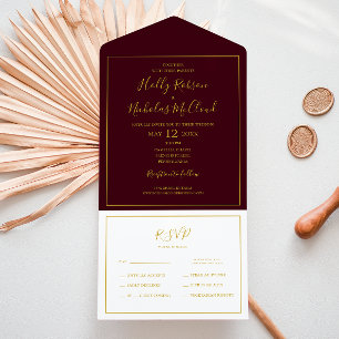 Einfache Elegante Weihnachten   Dunkelrotes Siegel All In One Einladung