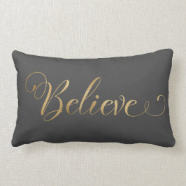 Einfache Elegante Weihnachten glauben Gold Gray Lendenkissen