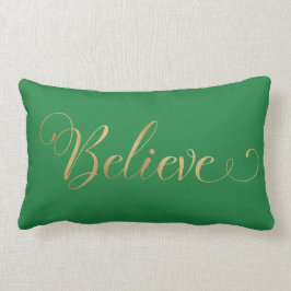 Einfache Elegante Weihnachten glauben Gold Green Lendenkissen