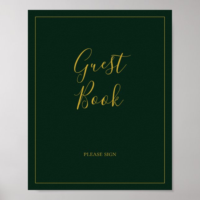 Einfache Elegante Weihnachten | Green Guest Book S Poster (Vorne)