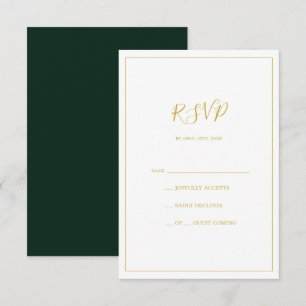 Einfache Elegante Weihnachten Green RSVP Card Karte