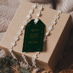 Einfache Elegante Weihnachten | Grüne Hochzeit Geschenkanhänger<br><div class="desc">Diese schlichten, eleganten Weihnachten | Grüne Begrüßungstags sind perfekt für Ihre minimalistische, moderne Winterhochzeit. Die klassische Luxus-Kalligraphie aus Gold, die traditionelle grüne Kulisse, die alle von einem minimalen Rahmen umgeben ist, vervollständigt das bunte Ambiente, das Sie suchen. Sie können mit Ihren eigenen Fotos oder Grafiken personalisieren oder sie behalten, wie...</div>