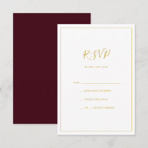 Einfache Elegante Weihnachten Red RSVP Card Karte