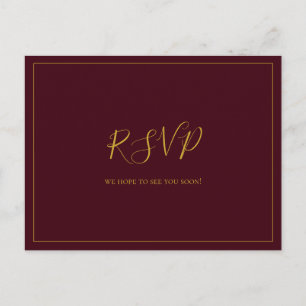 Einfache Elegante Weihnachten   Red Wedding RSVP Postkarte
