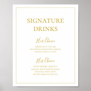 Einfache Elegante Weihnachten Signature-Getränke Poster