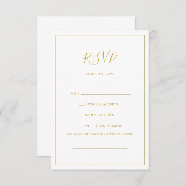 Einfache Elegante Weihnachten | White Request RSVP (Vorne/Hinten)