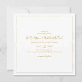 Einfache Elegante Weihnachten | White Square Weddi Einladung