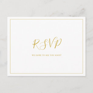 Einfache Elegante Weihnachten   White Wedding RSVP Postkarte