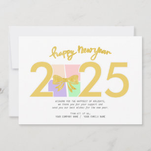 Einfache Elegante Weihnachts-Geschenkboxen Bow Feiertagskarte