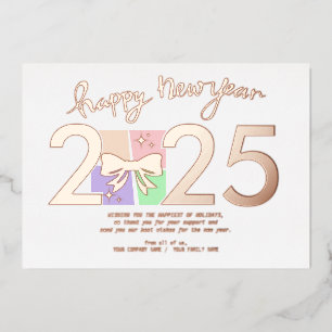 Einfache Elegante Weihnachts-Geschenkboxen Bow Folien Feiertagskarte