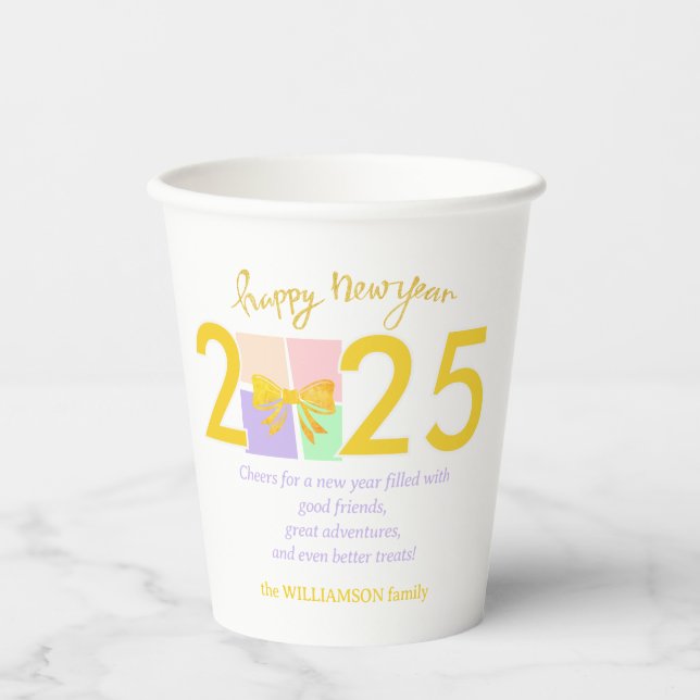 Einfache Elegante Weihnachts-Geschenkboxen Bow Pappbecher (Vorderseite)