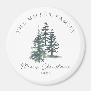Einfache Elegante Weihnachtsbaum Kiefernbaum Magnet