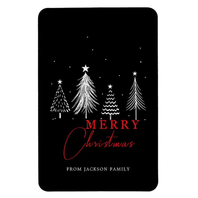 Einfache Elegante Weihnachtsbaume Magnet (Vertikal)