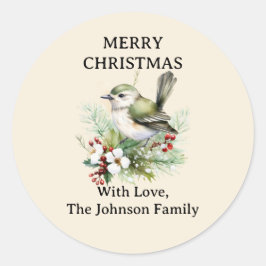 Einfache Elegante Weihnachtsblume Runder Aufkleber