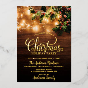 Einfache elegante Weihnachtsfeier Folieneinladung